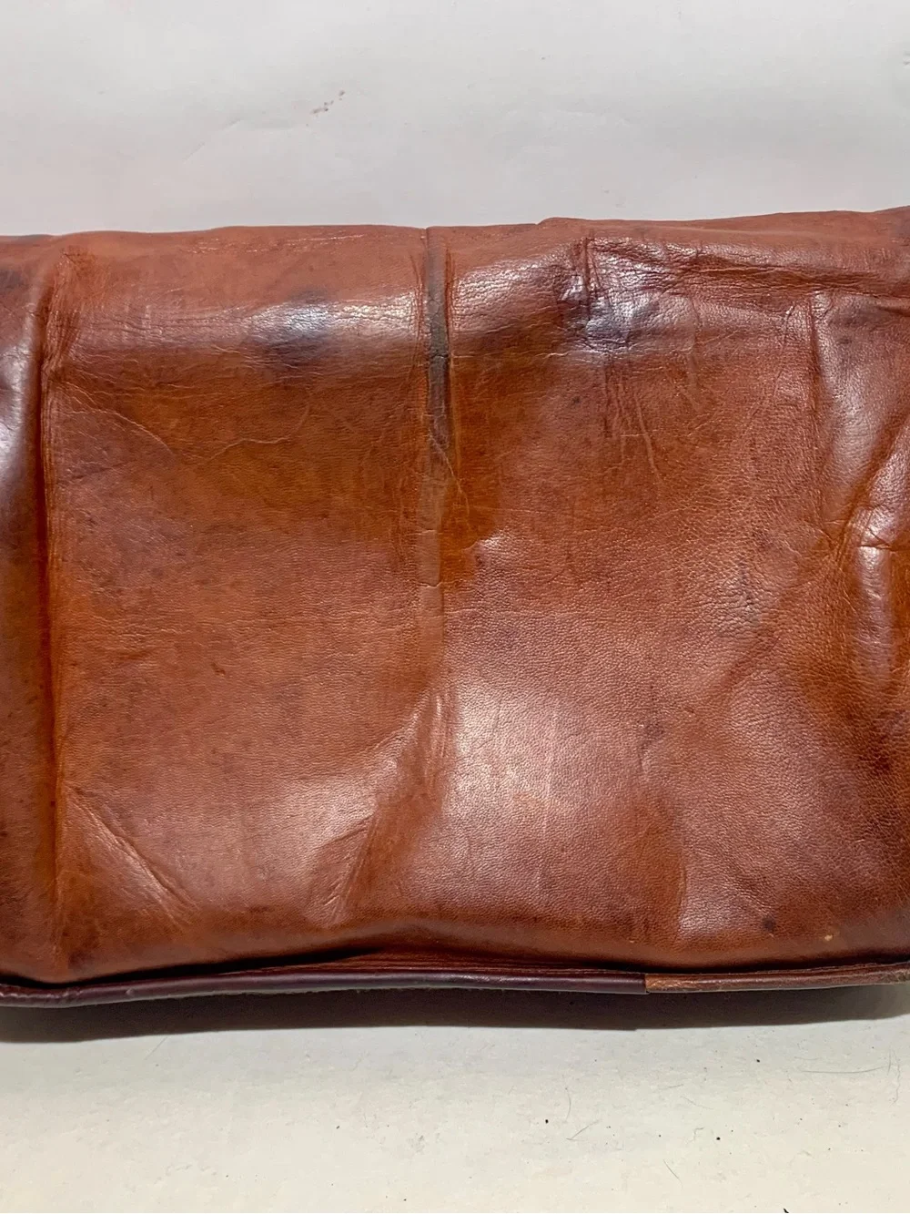 Ultra Soft Vintage Distressed Leather Satchel With Shoulder Strap